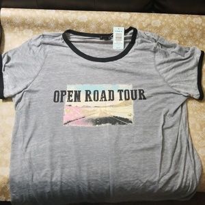 Torrid grey burnout graphic ringer tshirt